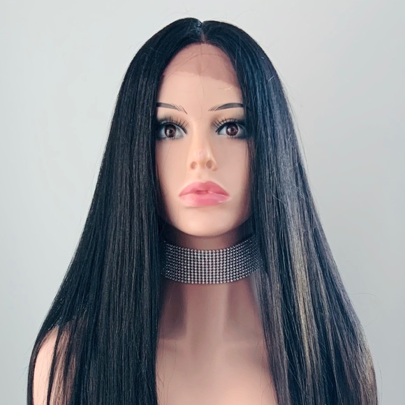 Long Black 36” Premium Fiber Lace Front Wig for Daily Wear or Events - Picture 6 of 9